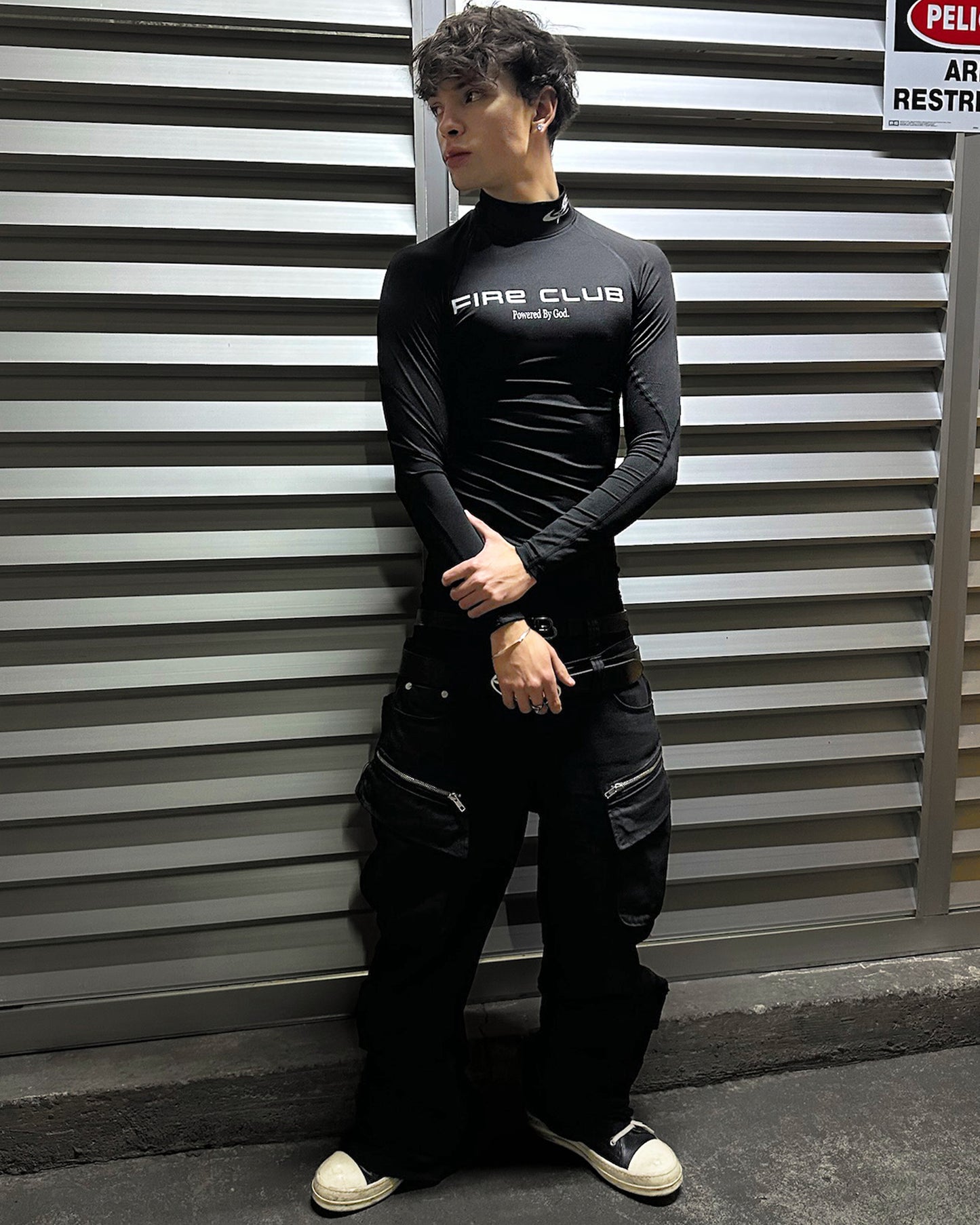 GYM COMPRESSION SHIRT POWERED BY GOD