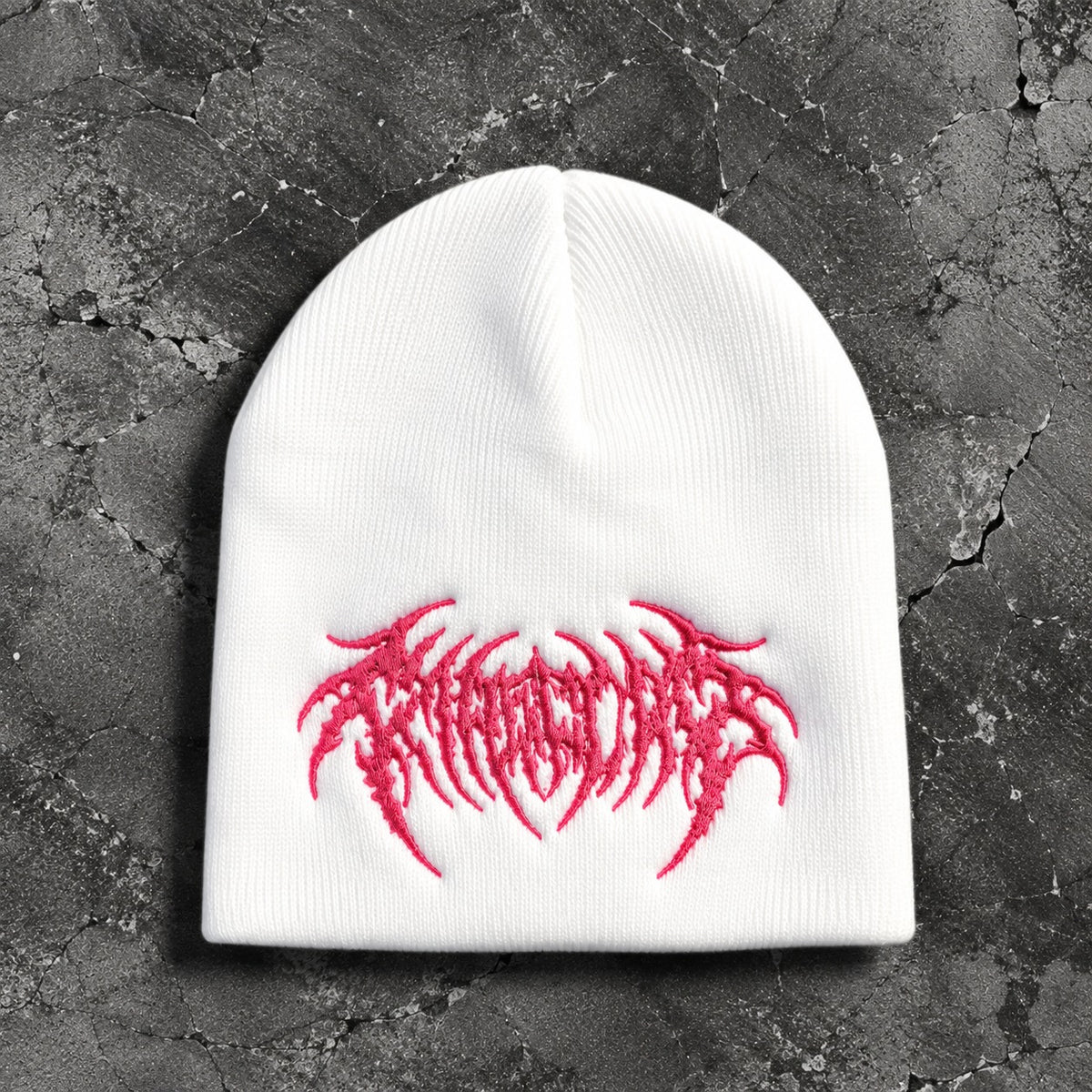 PINK LOGO EMBROIDERY BEANIE