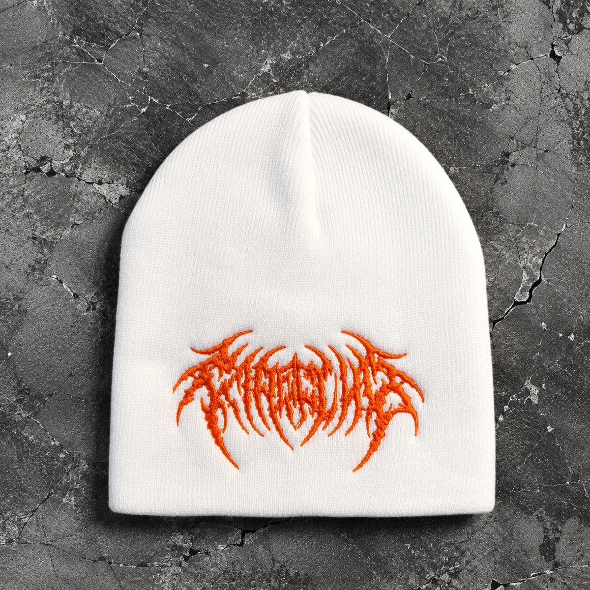 ORANGE LOGO EMBROIDERY BEANIE